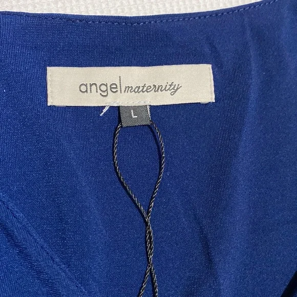 Angel Maternity Dark Navy Maternity Evening Maxi Dress Sleeveless  L - Picture 8 of 13